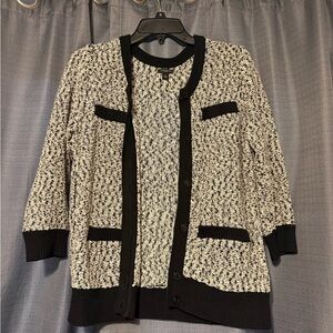 Women's Black and White Cardigan